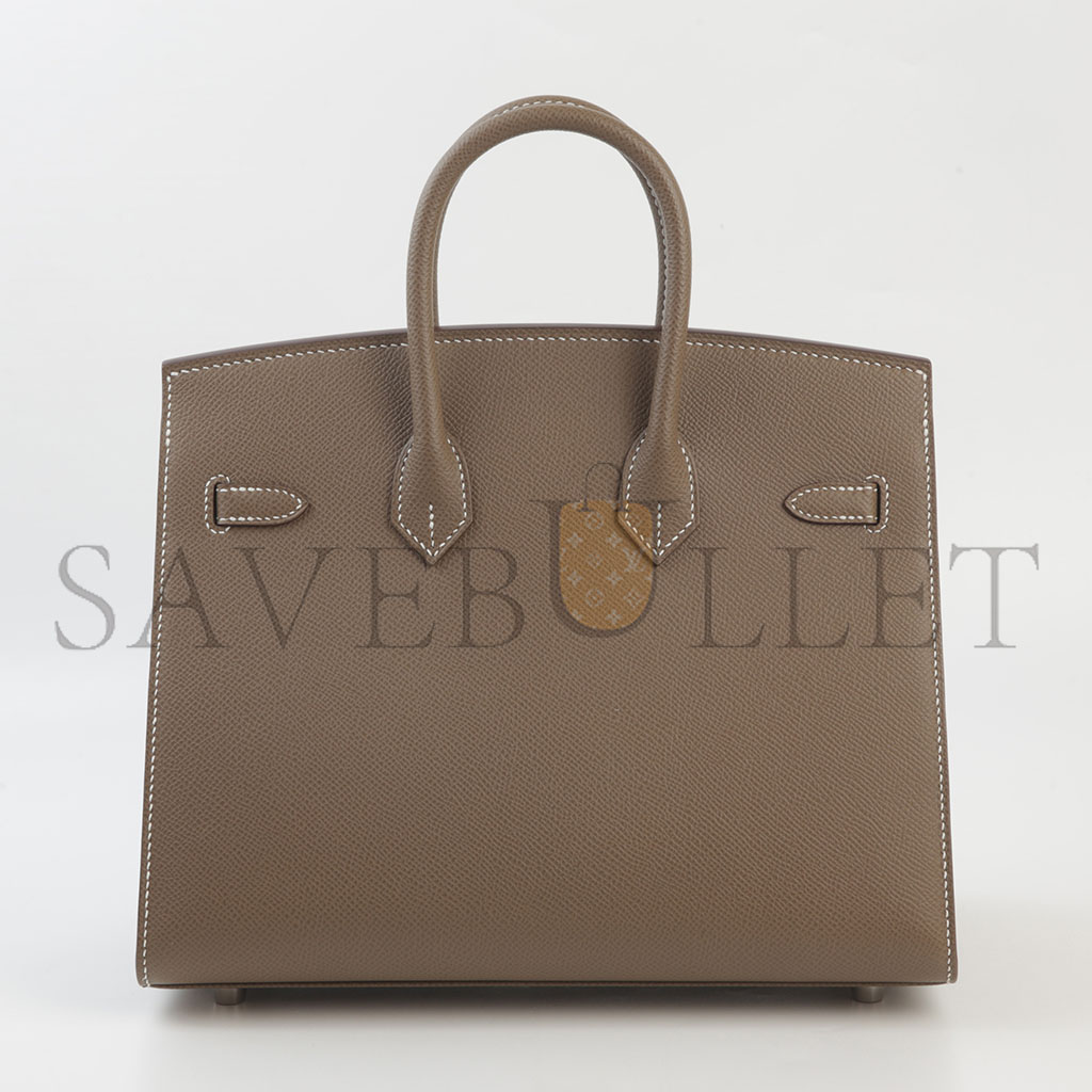 H**mes master birkin 30 epsom leather elephant grey silver buckle handbag h028369ck18 (30*23*15cm)
